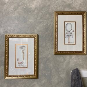 2 Victorian vintage bathroom pictures.